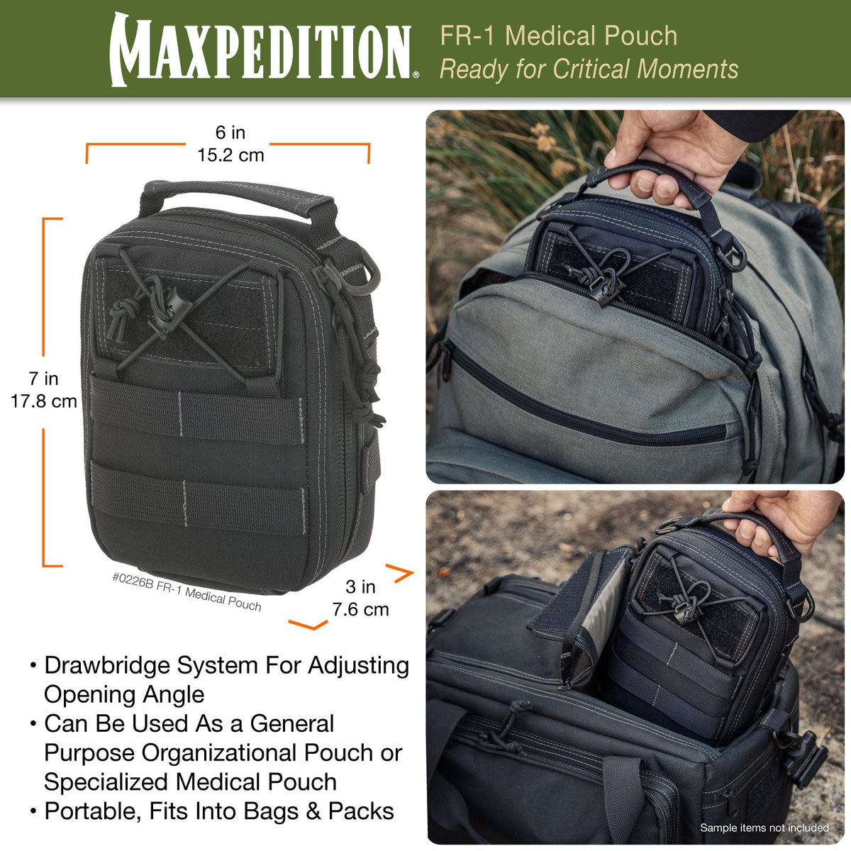 Maxpedition FR-1 Combat Black Medical Pouch