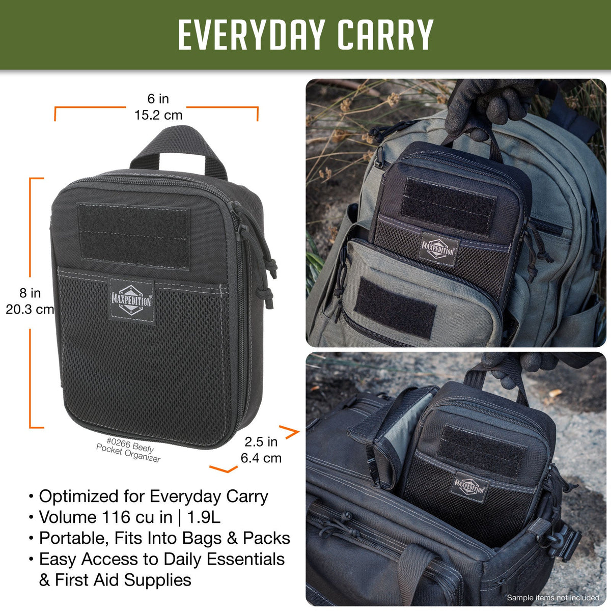 Maxpedition BEEFY Black Pocket Organiser