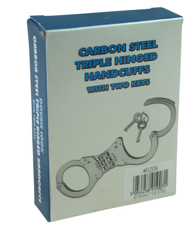 Kombat UK Triple Hinged Elite Speed Cuffs - Silver 0208