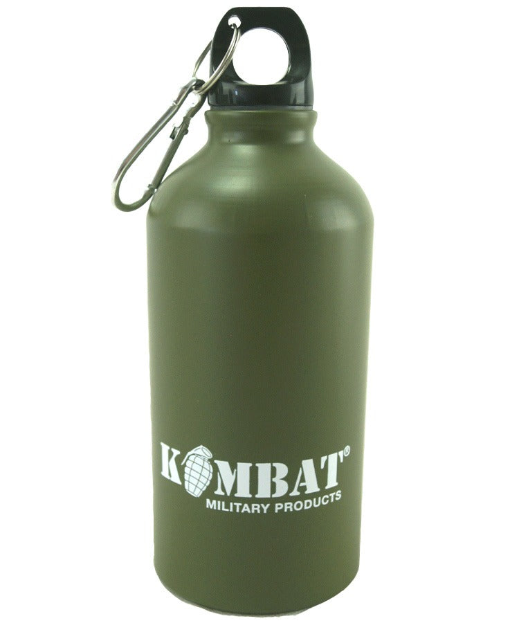 Kombat UK Aluminium Water Bottle - 500ml - Olive Green