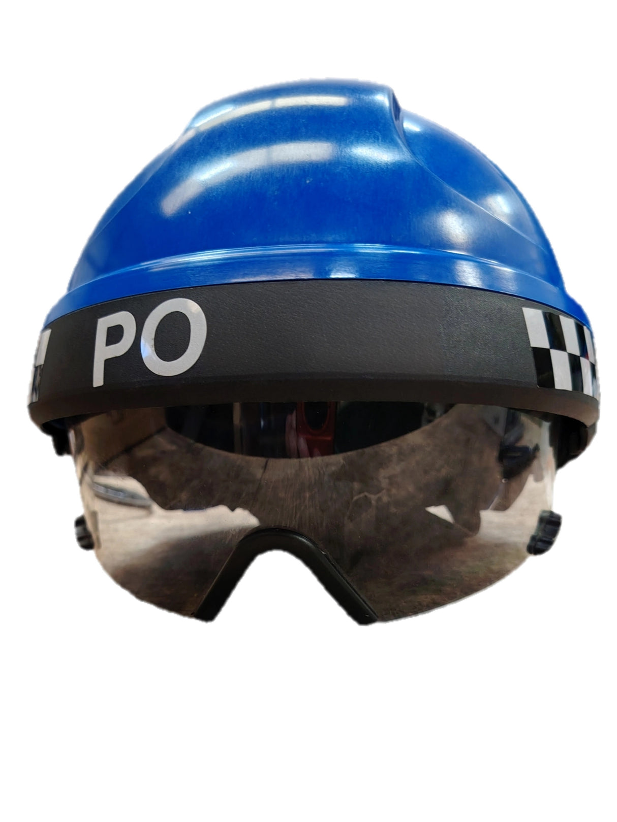 Police Cromwell ER1 (3) Blue SAR Safety Helmet With Sliding Visor.