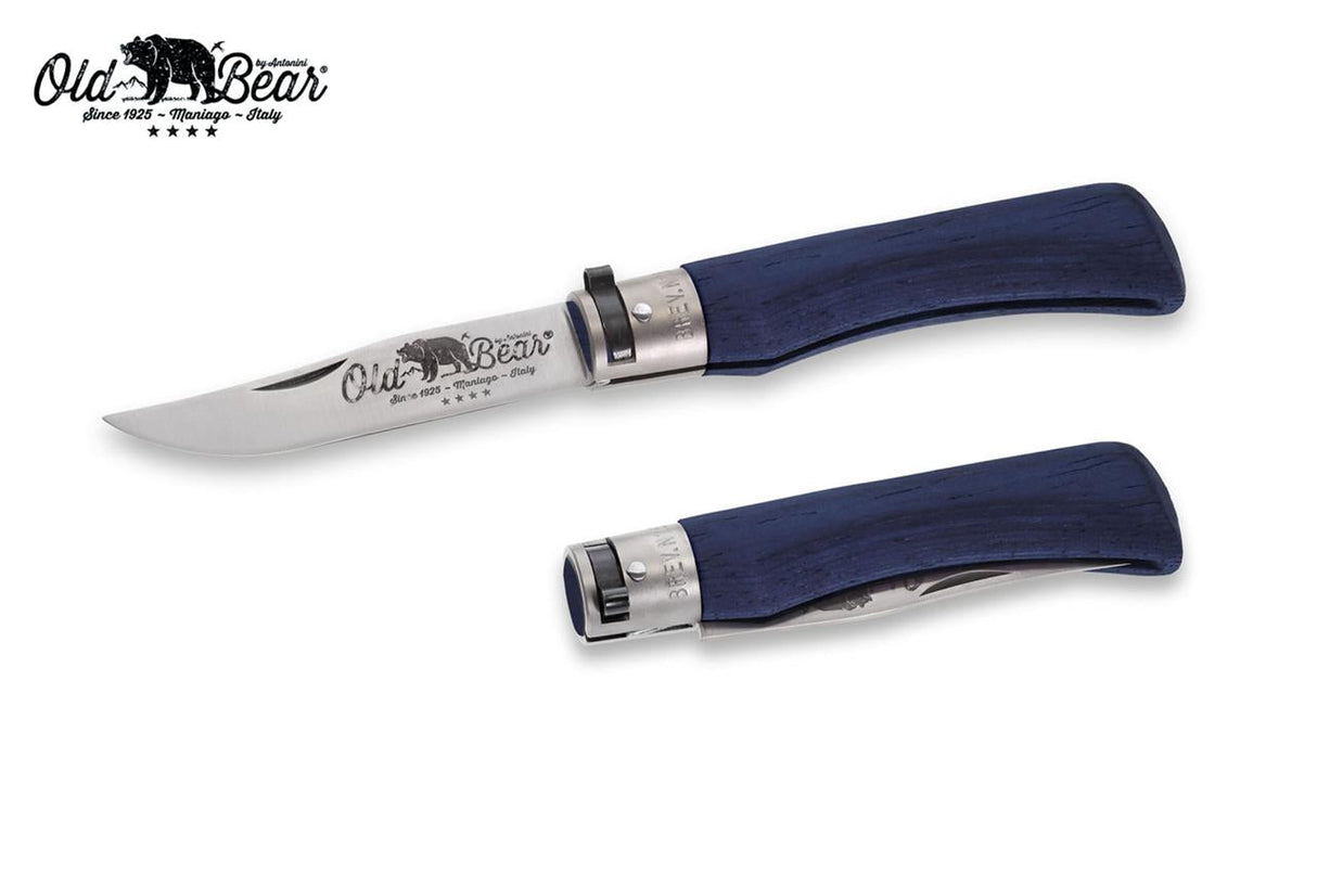 Antonini Old Bear Full Colour Large Blue Folding Knife