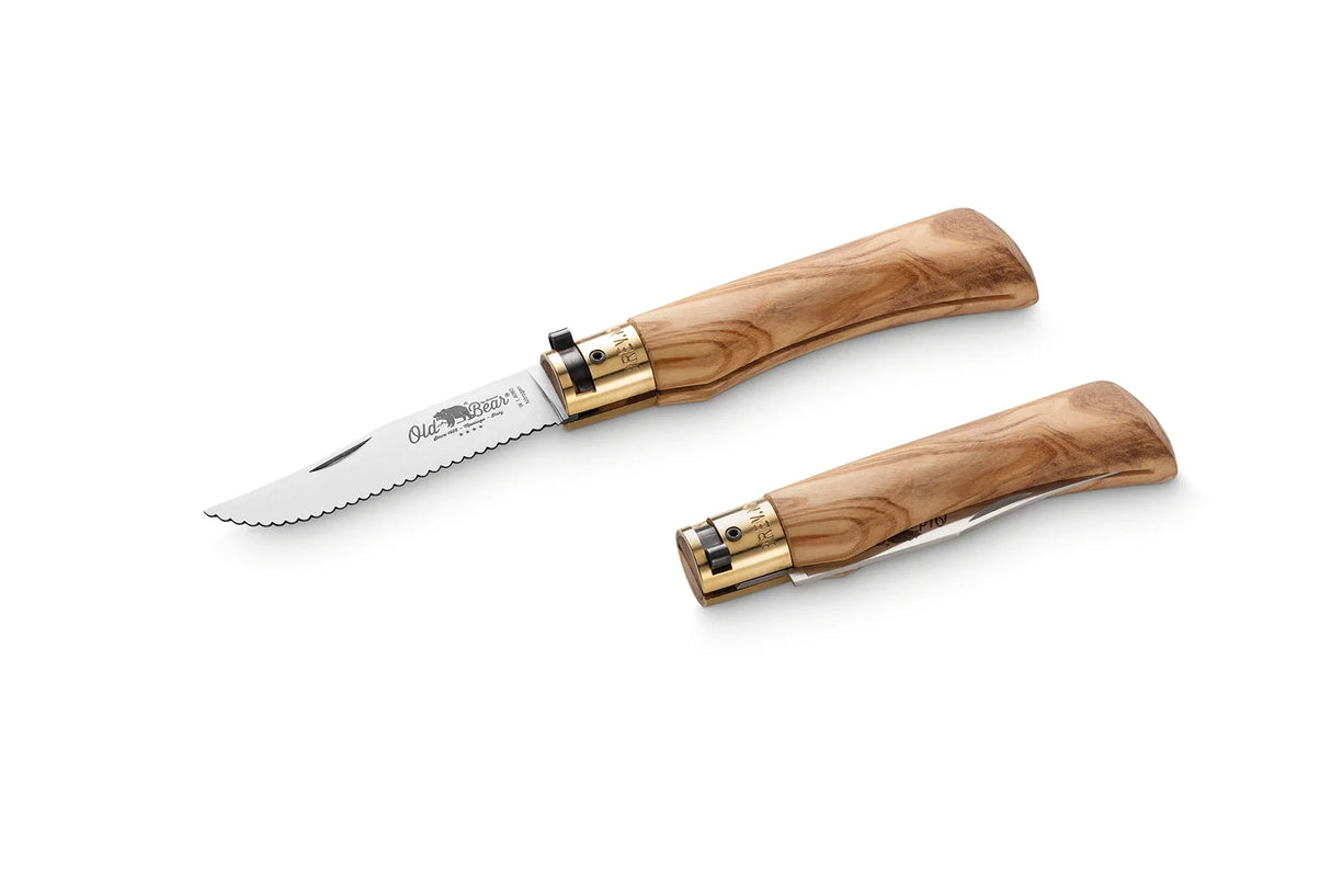 Antonini Old Bear Large Olive Stainless Serrated Folding Knife