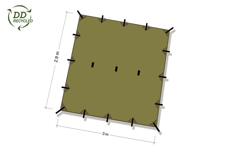 DD Hammocks Recycled - Tarp 3 - Olive Drab