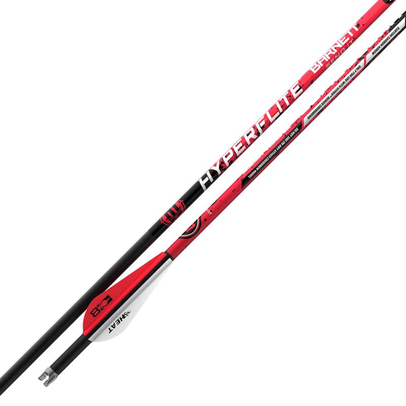 Barnett 20" Carbon Crossbow Bolts - Hyperflite Red/White Heat Vanes