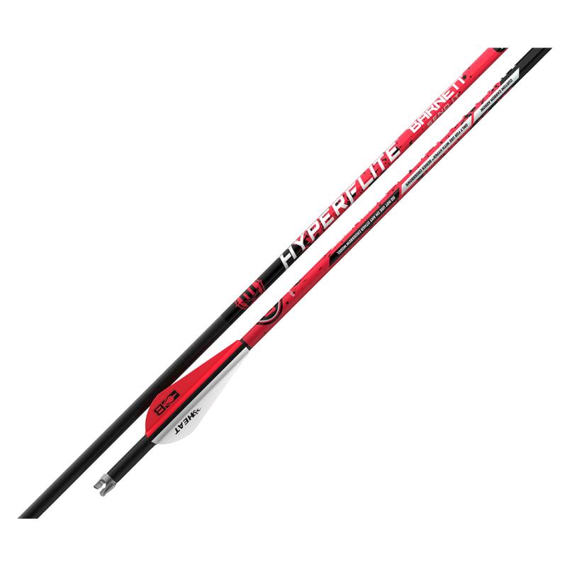 Barnett 20" Carbon Crossbow Bolts - Hyperflite Red/White Heat Vanes
