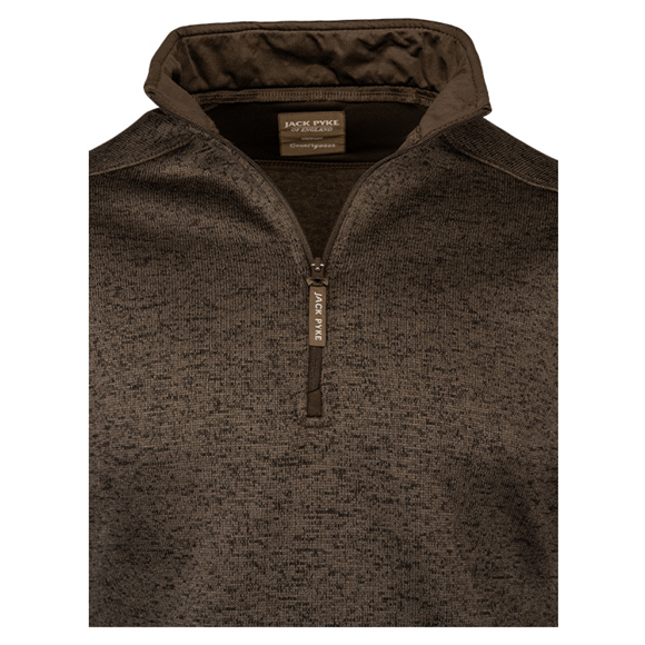 Jack Pyke Melange Quarter Zip Fleece - Brown Fleck