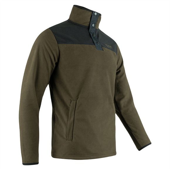 Jack Pyke Snap Neck Fleece Top - Dark Olive