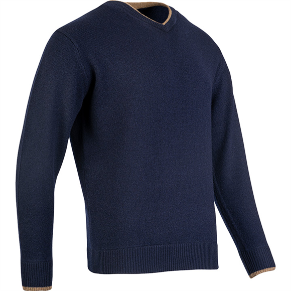 Jack Pyke Ashcombe 100% Lambswool V-Neck - Navy