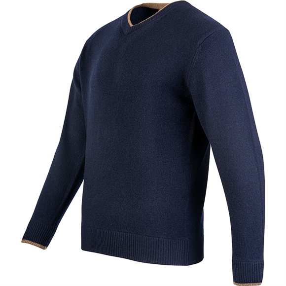 Jack Pyke Ashcombe 100% Lambswool V-Neck - Navy
