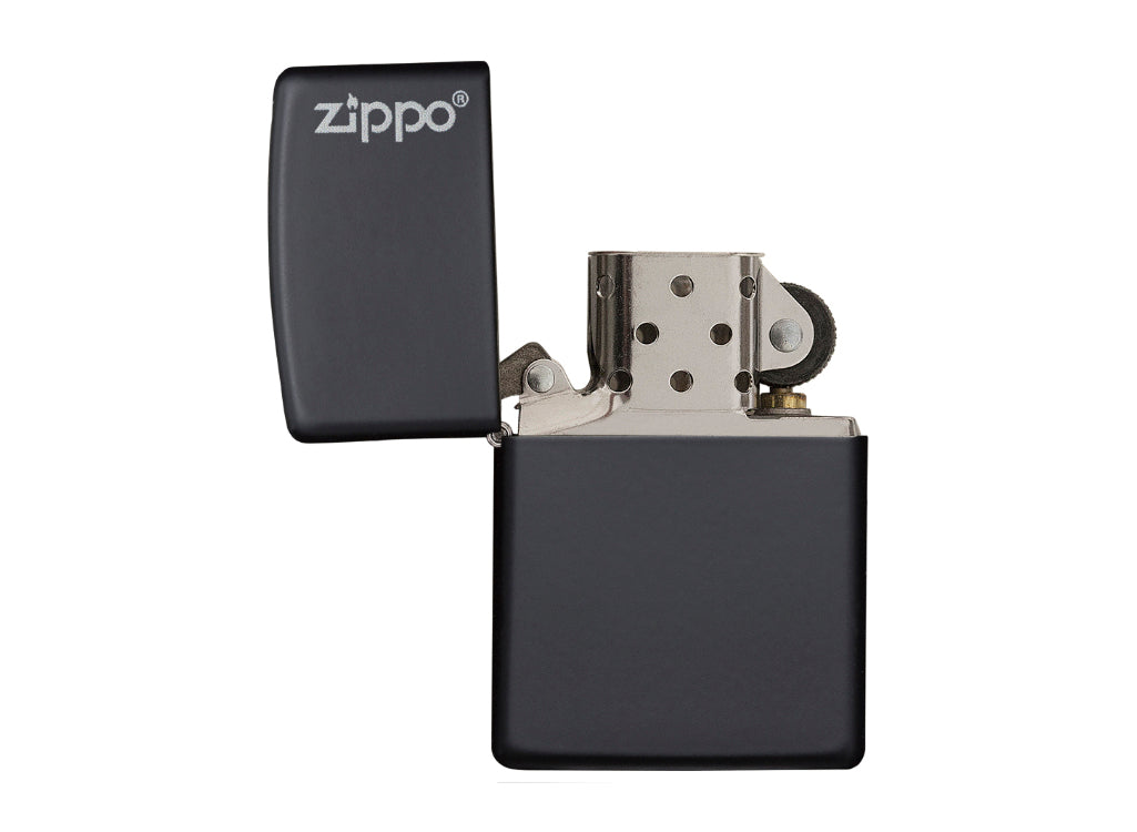 Zippo Classic Black Matte Lighter with Zippo Logo