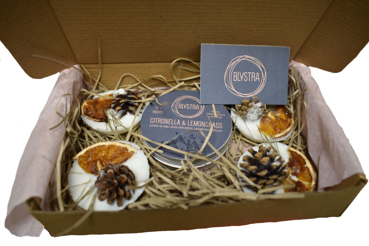 Blystra Bushcraft Gift Set - 4 Fire Starters and Candle