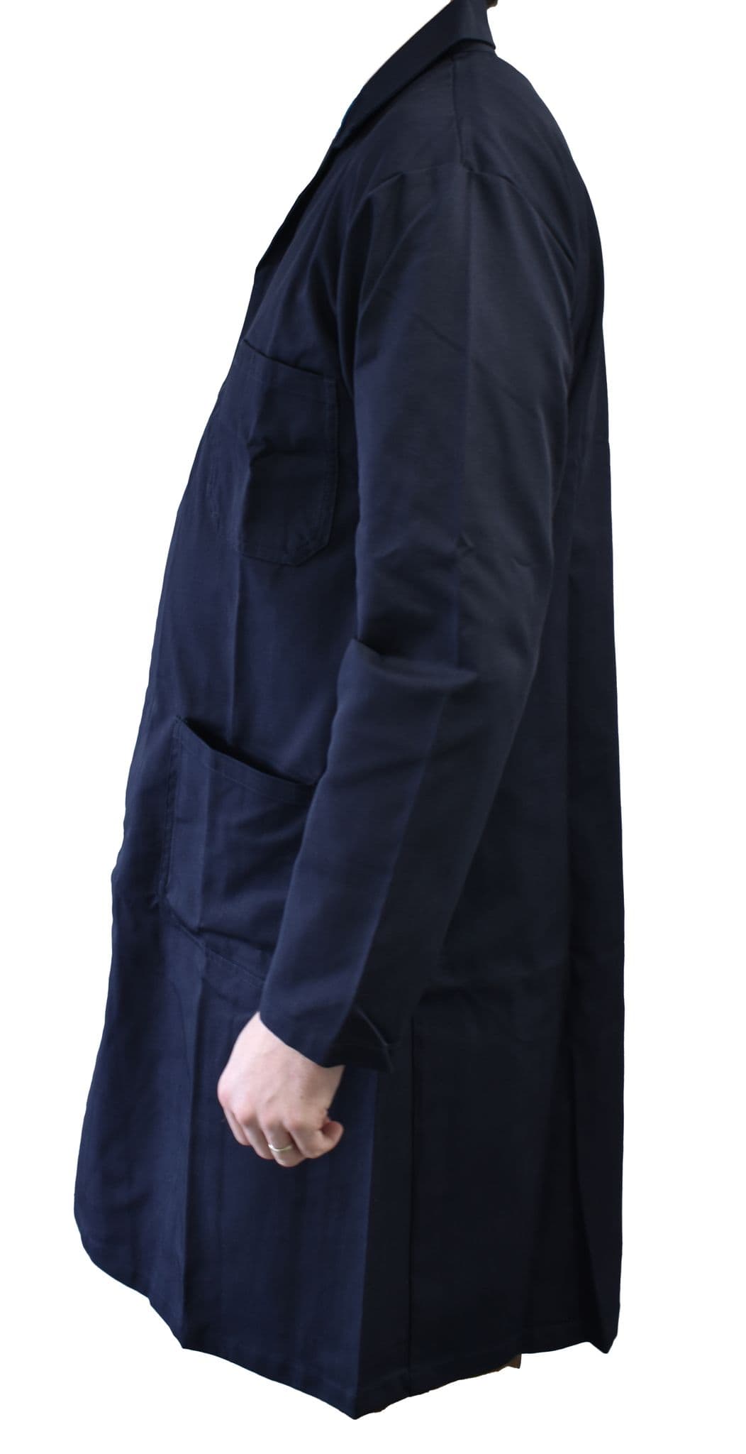 British Military Surplus Men's Long Coat Overall Jacket - Navy Blue