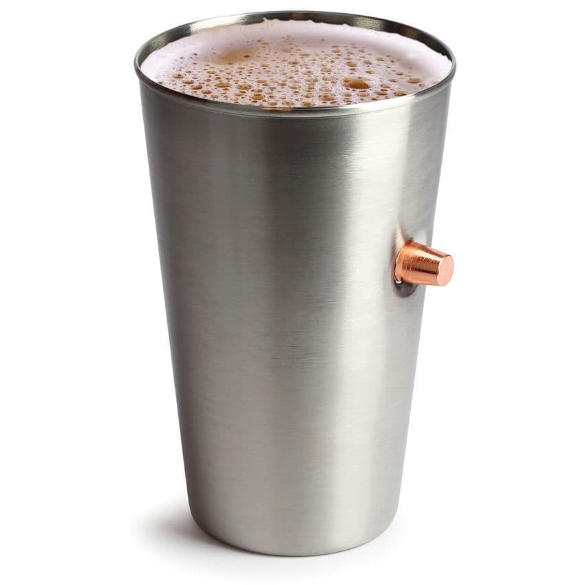 Caliber Gourmet Stainless Steel Bullet Pint Glass