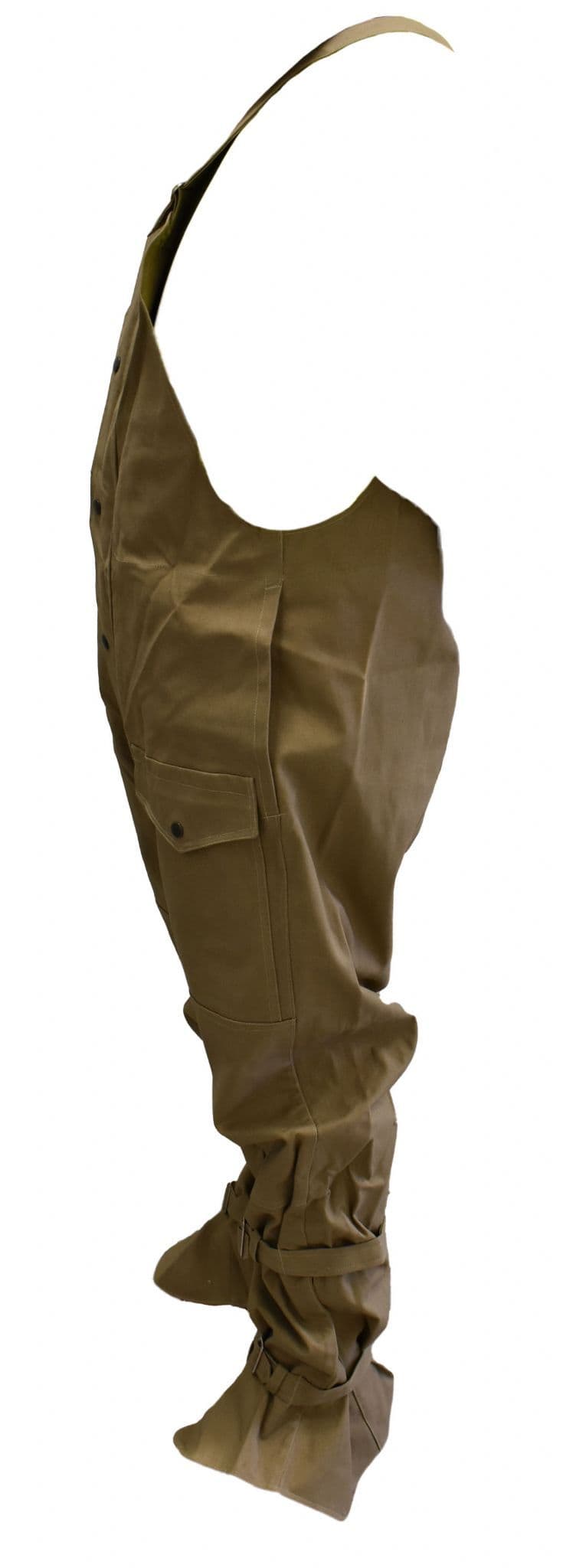 Czech Military Tan Waxed Bib & Brace Cotton Trousers