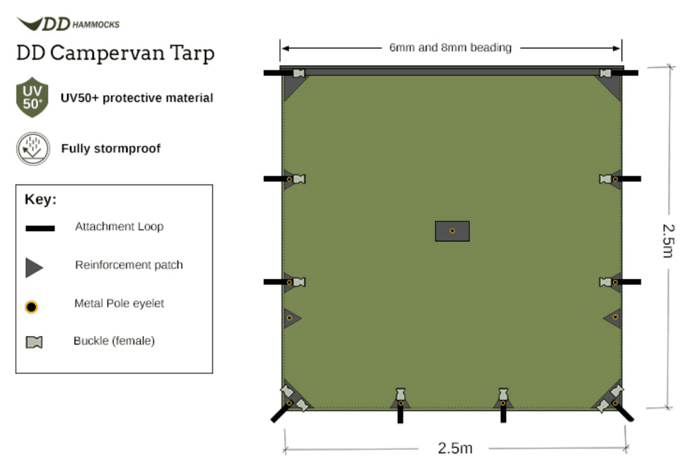 DD Hammocks Campervan Tarp - Olive Green
