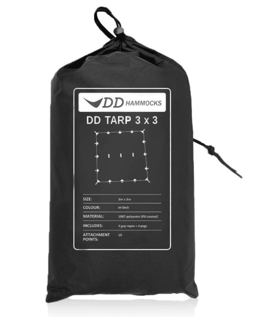 DD Hammocks Tarp 3 x 3m - Jet Black