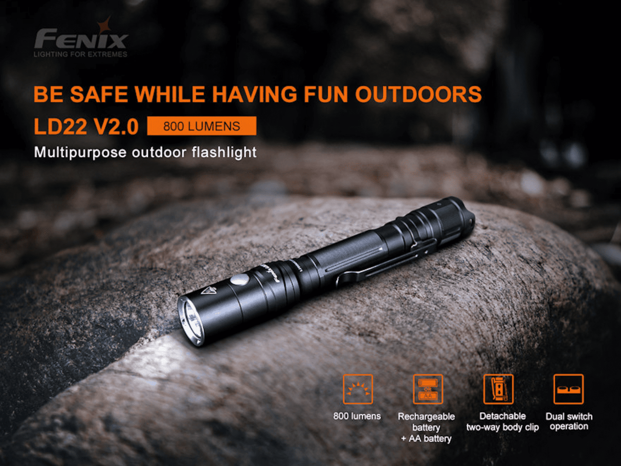 Fenix LD22 V2.0 800 Lumen Multi Purpose Outdoor Flashlight Torch