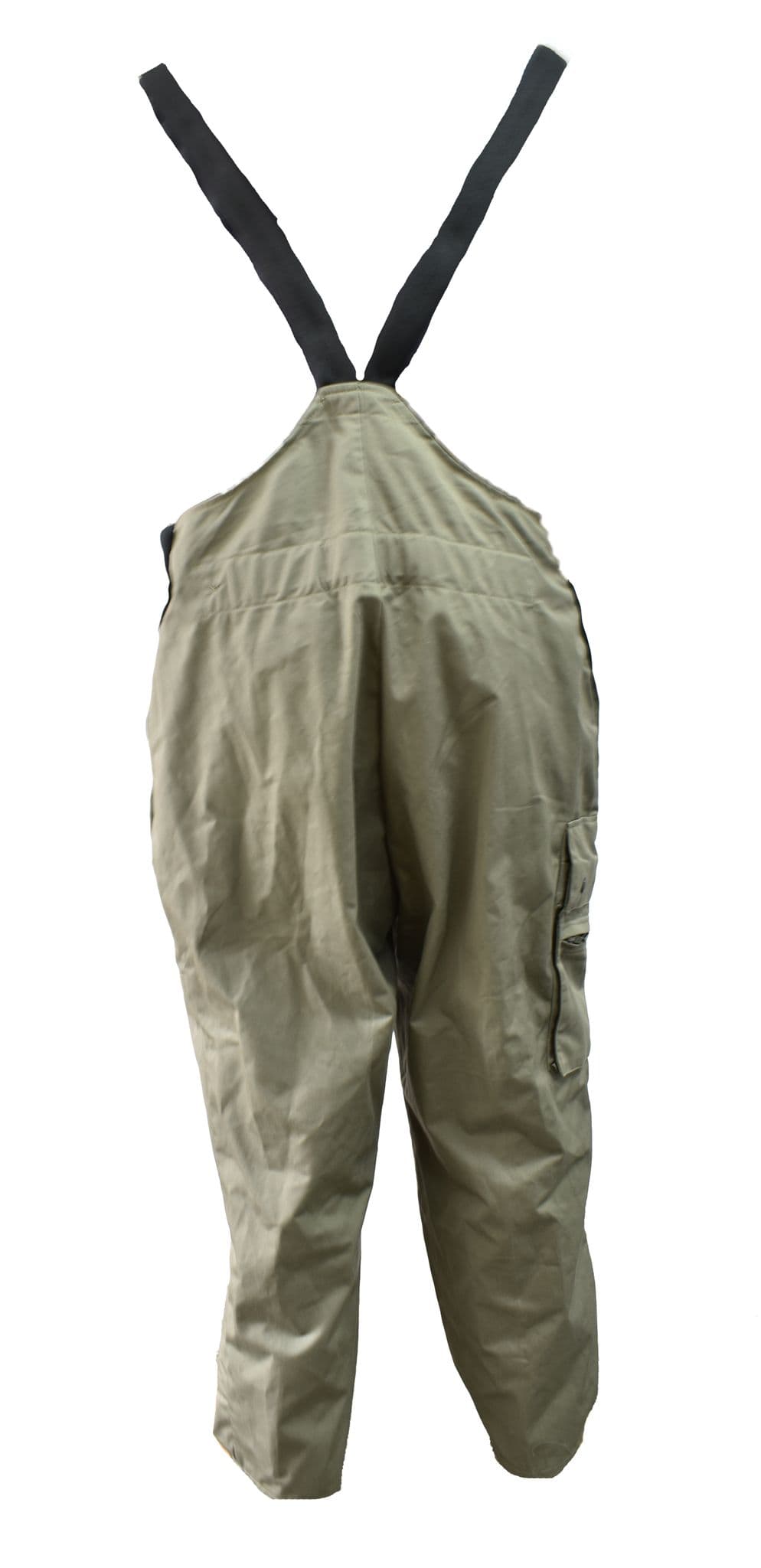 German Olive Green Bib & Brace Trousers With Elasticated Sides