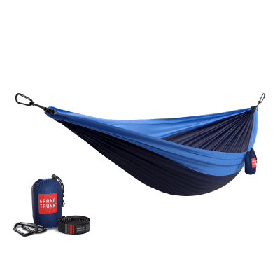 Grand Trunk Double Deluxe Hammock with Straps - Navy and Light Blue