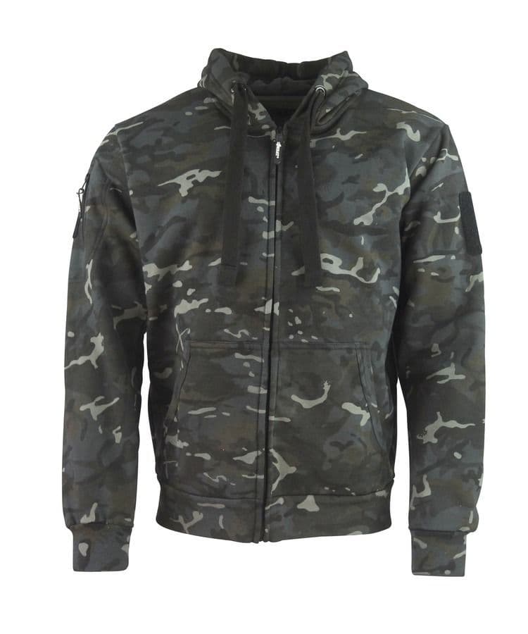 Kombat UK Spec-Ops Full Zip Hoodie in Black BTP Camo