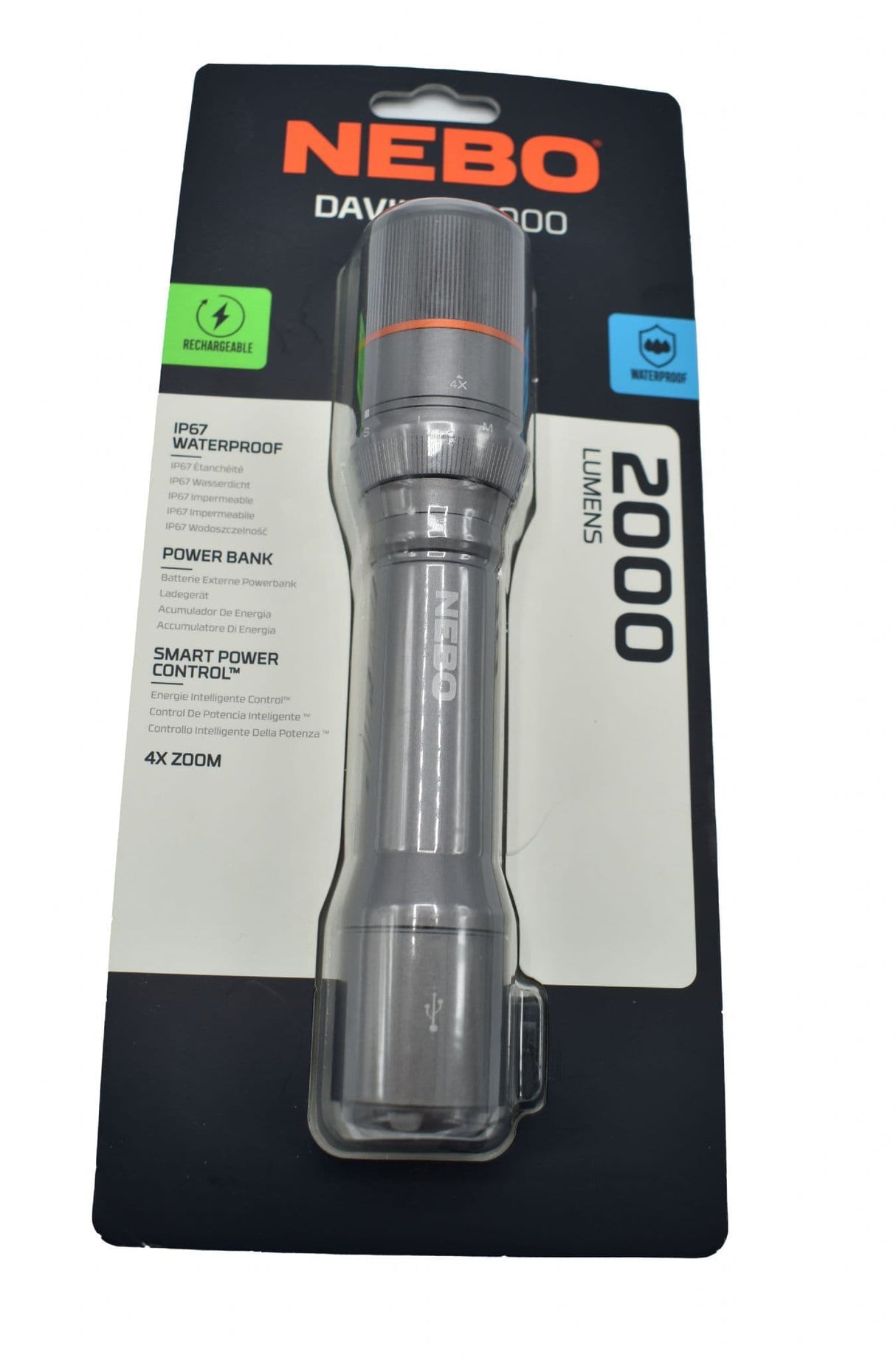 Nebo Davinci 2000 Lumen Rechargeable Flashlight