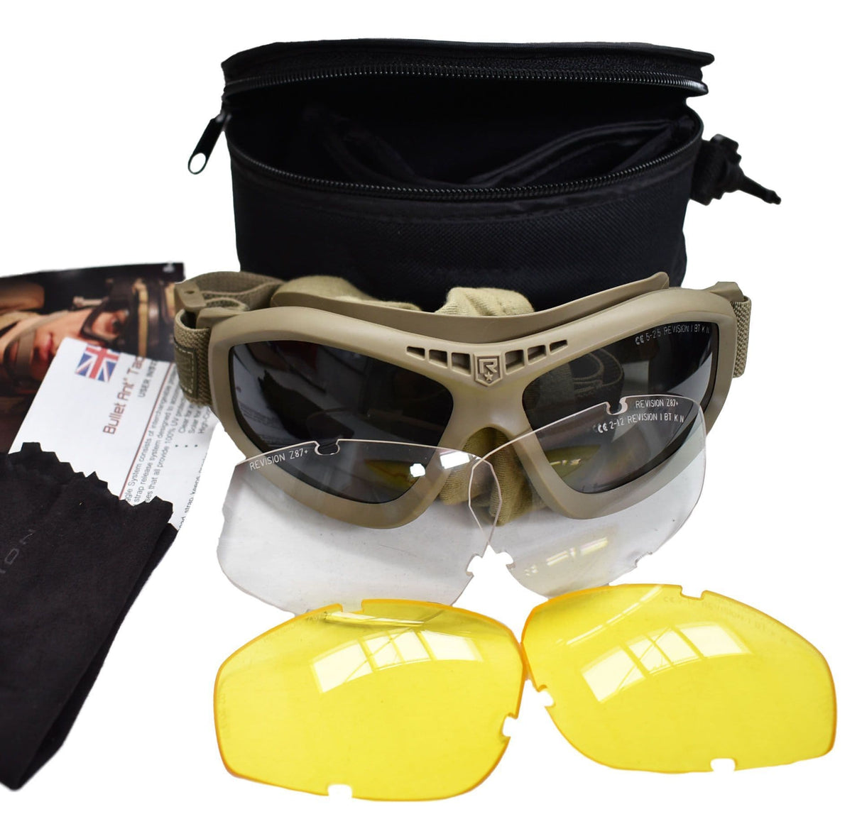 Revision Military Bullet Ant Tan Deluxe Safety Goggles
