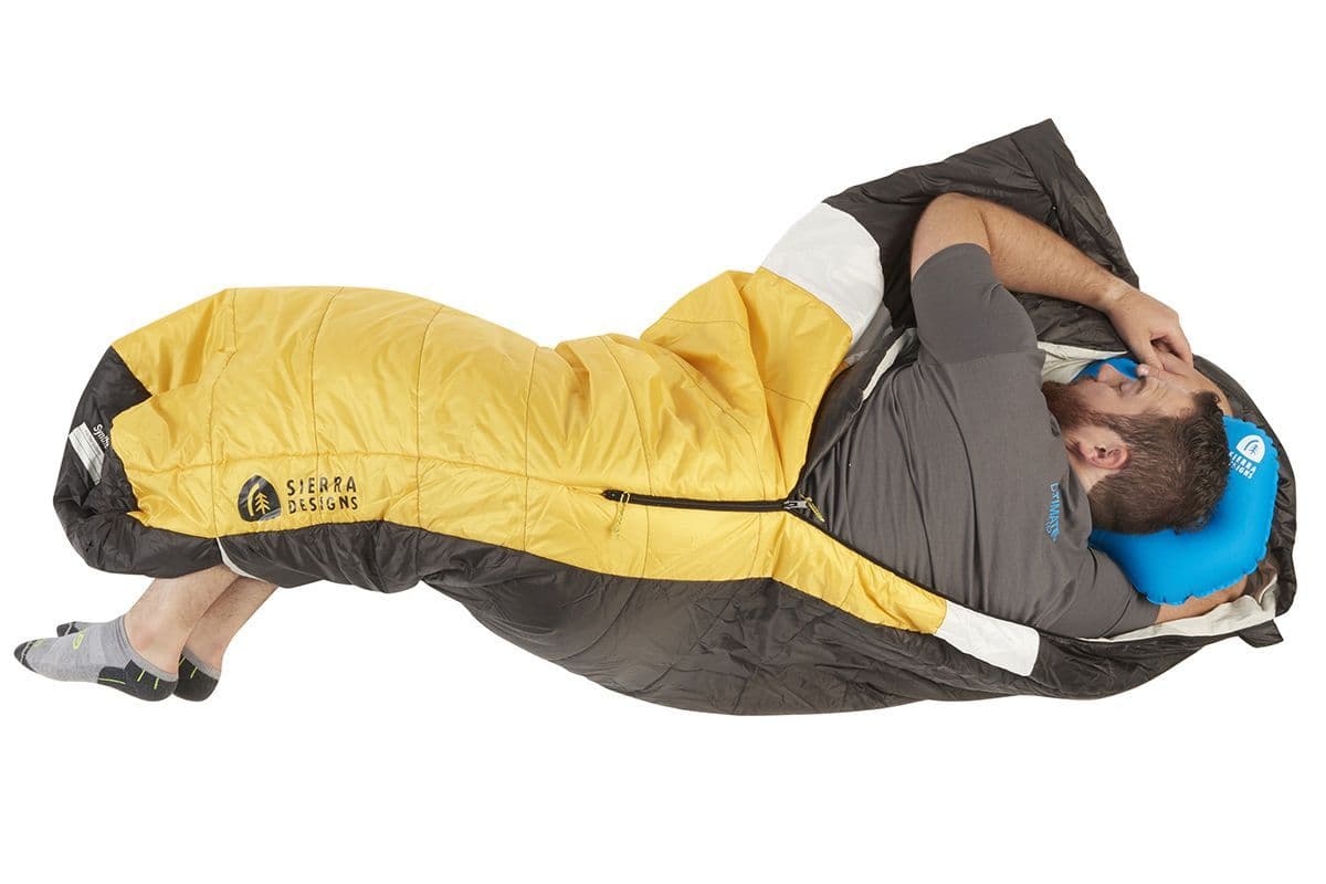 Sierra Designs Synthesis 50 Sleeping Bag- Black and Yellow