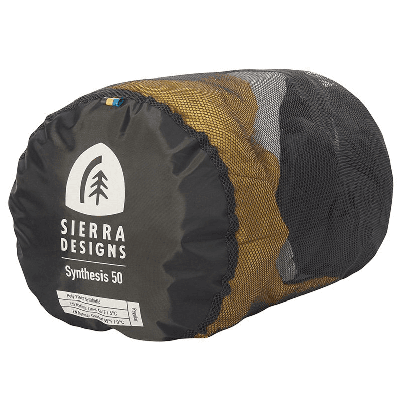 Sierra Designs Synthesis 50 Sleeping Bag- Black and Yellow