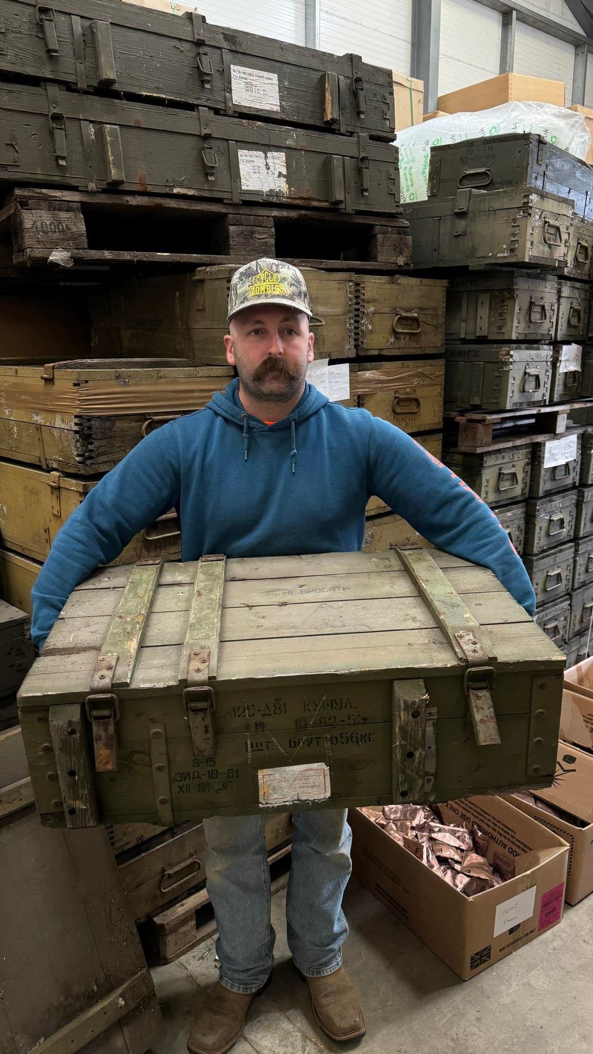 Soviet Military Large Wooden Ammo Box Crate V6