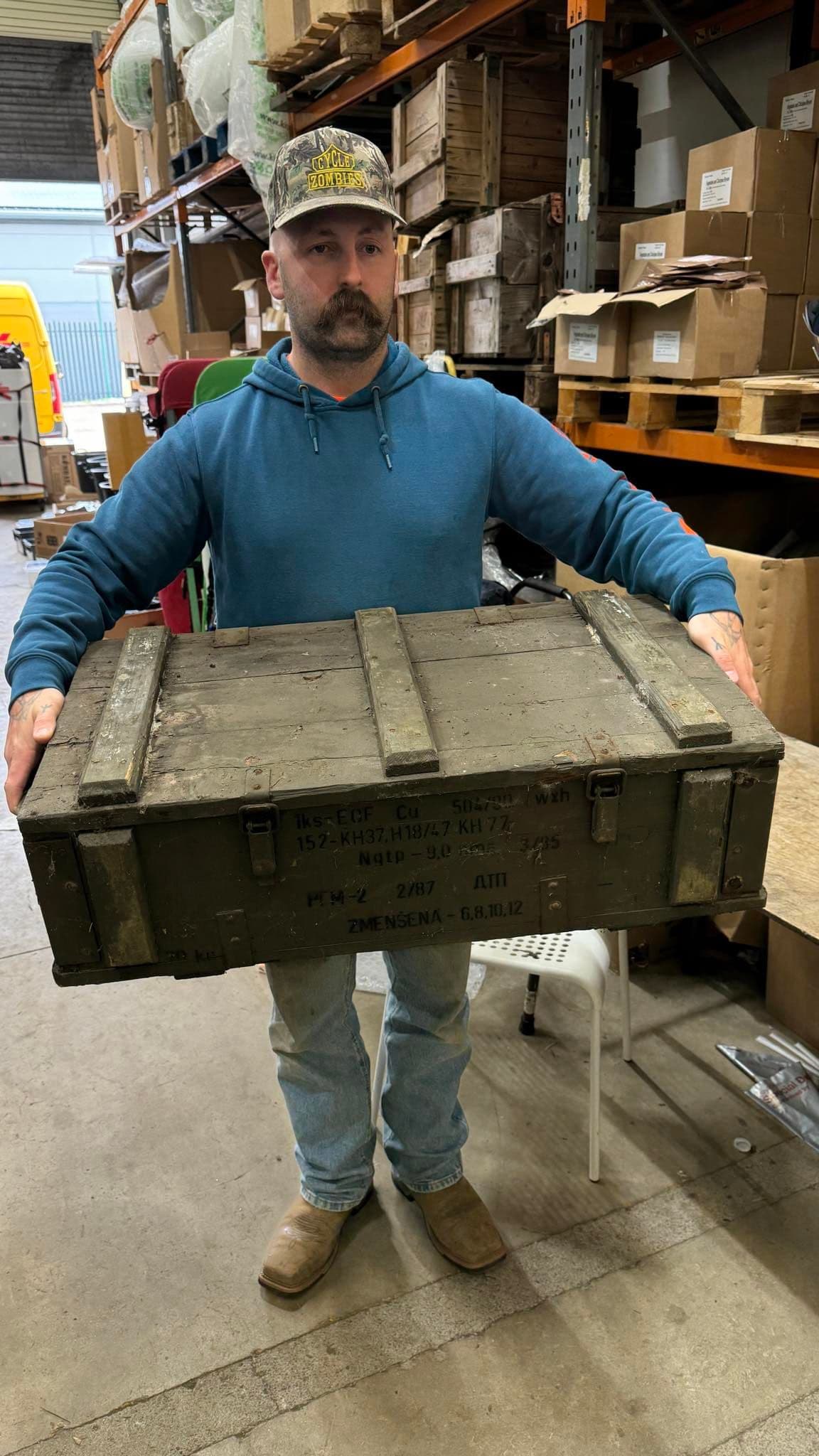 Soviet Military Large Wooden Ammo Box Crate V7