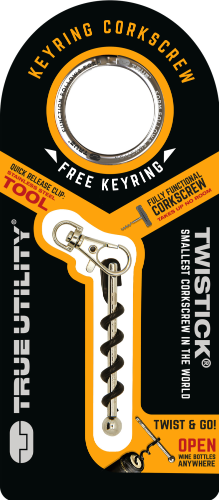 True Utility Twistick Keyring Corkscrew