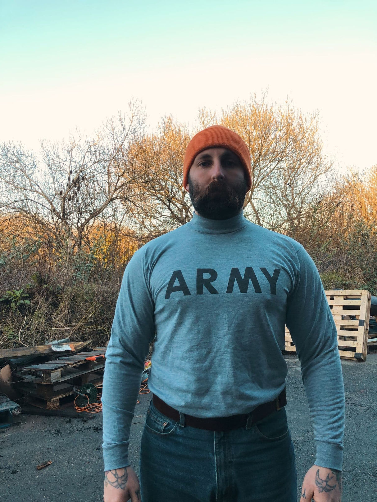 US Army Grey Long Sleeve Fitness T-Shirt