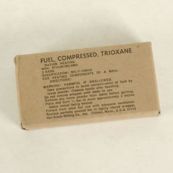 US Military Issue Triozane Fuel Tablets x 3