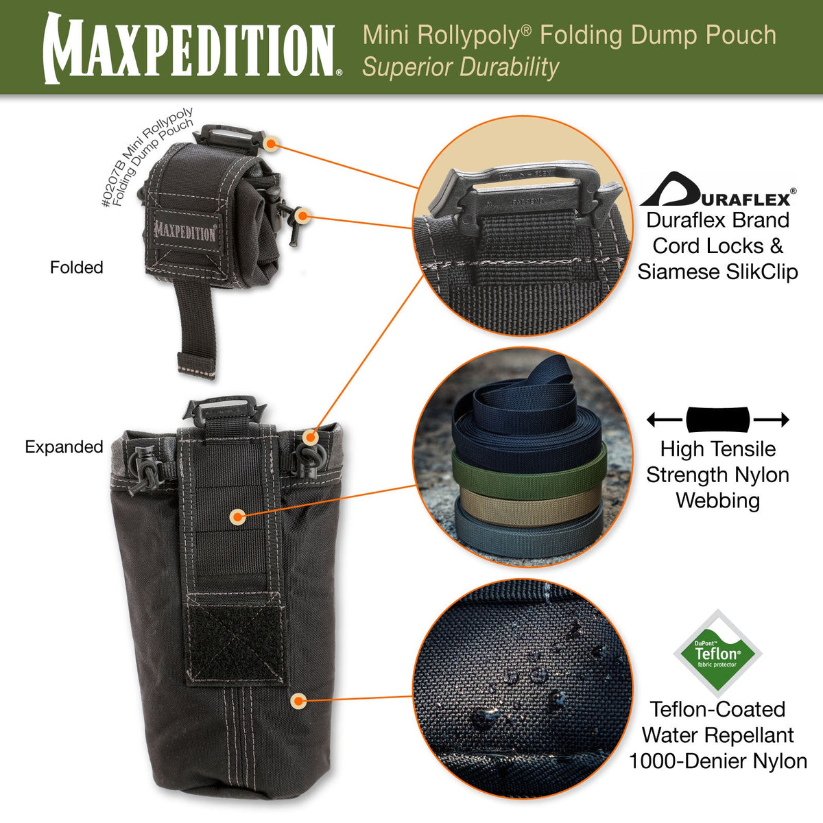 Maxpedition Mini ROLLYPOLY Foliage Green Dump Pouch