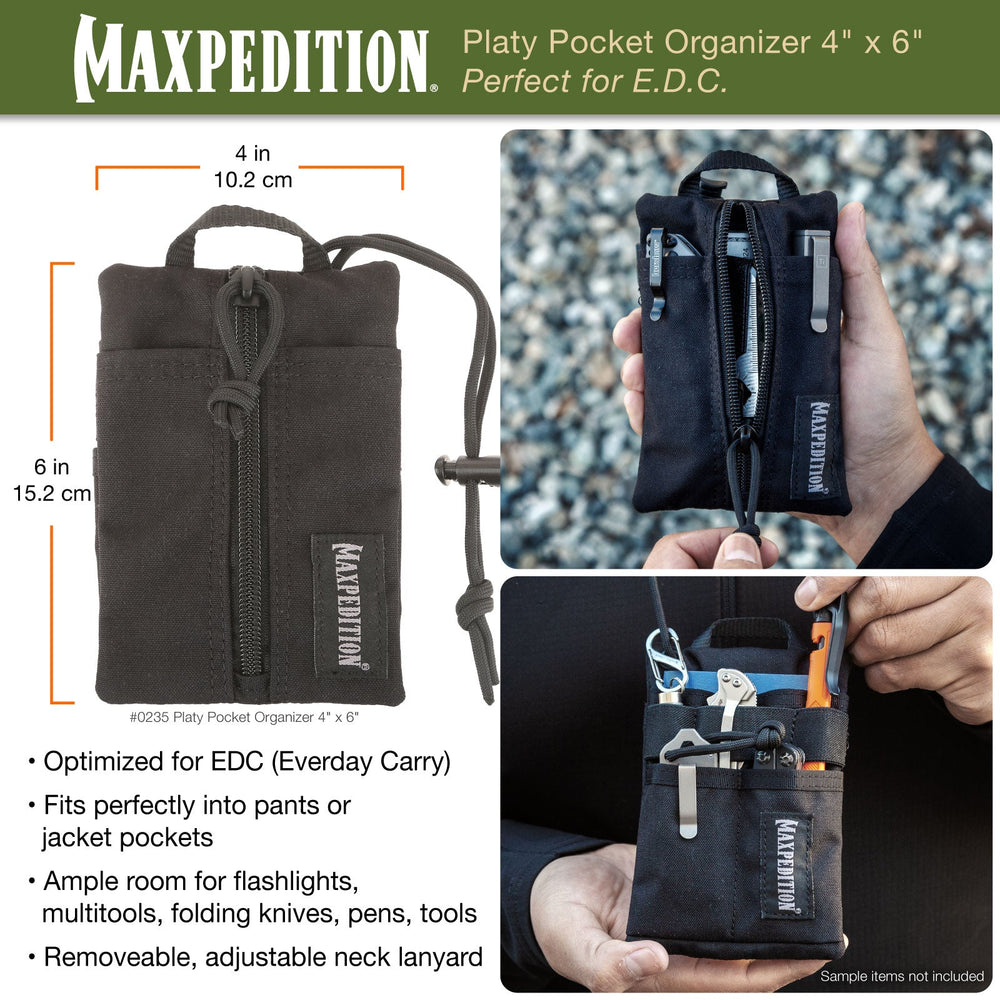 Maxpedition Platy Black Pocket Organiser 4" x 6"