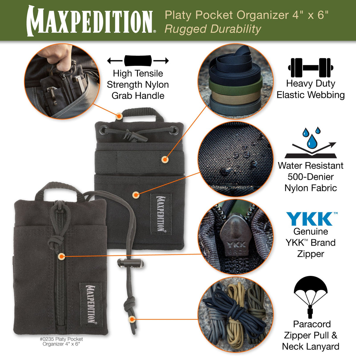 Maxpedition Platy OD Green Pocket Organiser 4" x 6"
