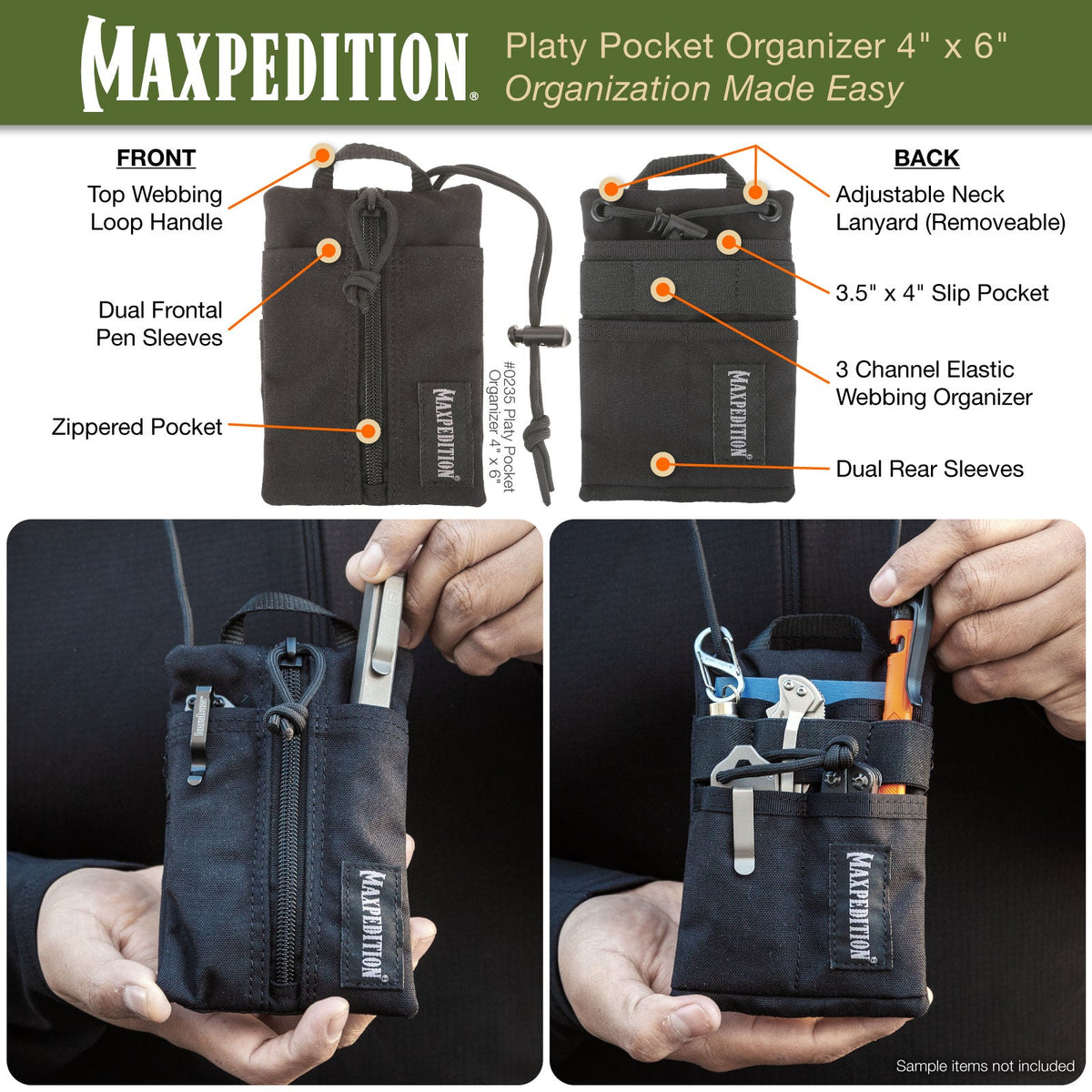 Maxpedition Platy OD Green Pocket Organiser 4" x 6"