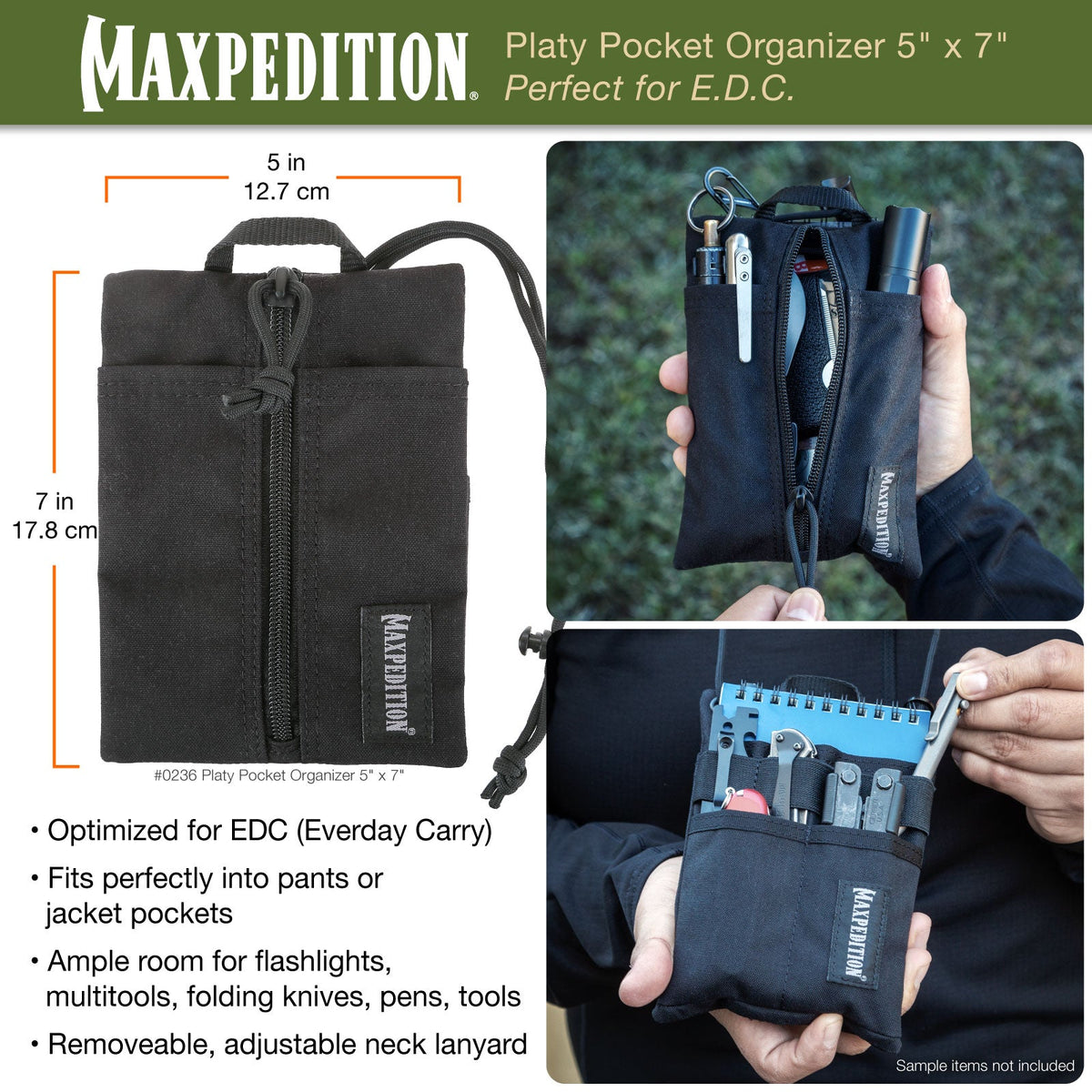 Maxpedition Platy Black Pocket Organiser 5" x 7"
