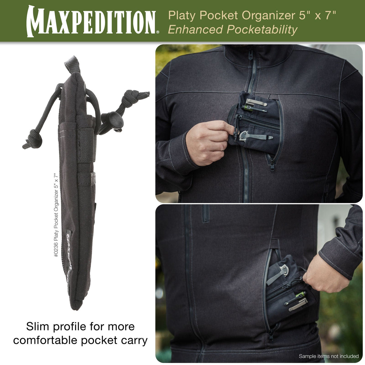 Maxpedition Platy OD Green Pocket Organiser 5" x 7"
