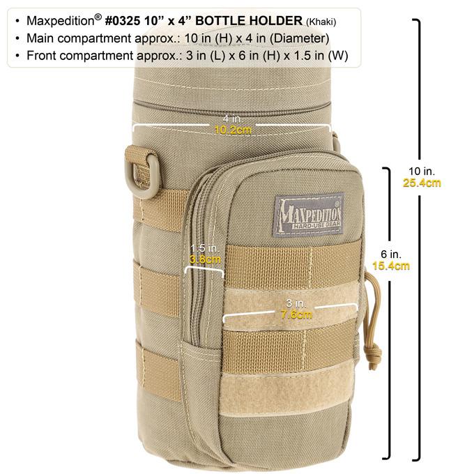 Maxpedition 10" x 4" Khaki Bottle Holder