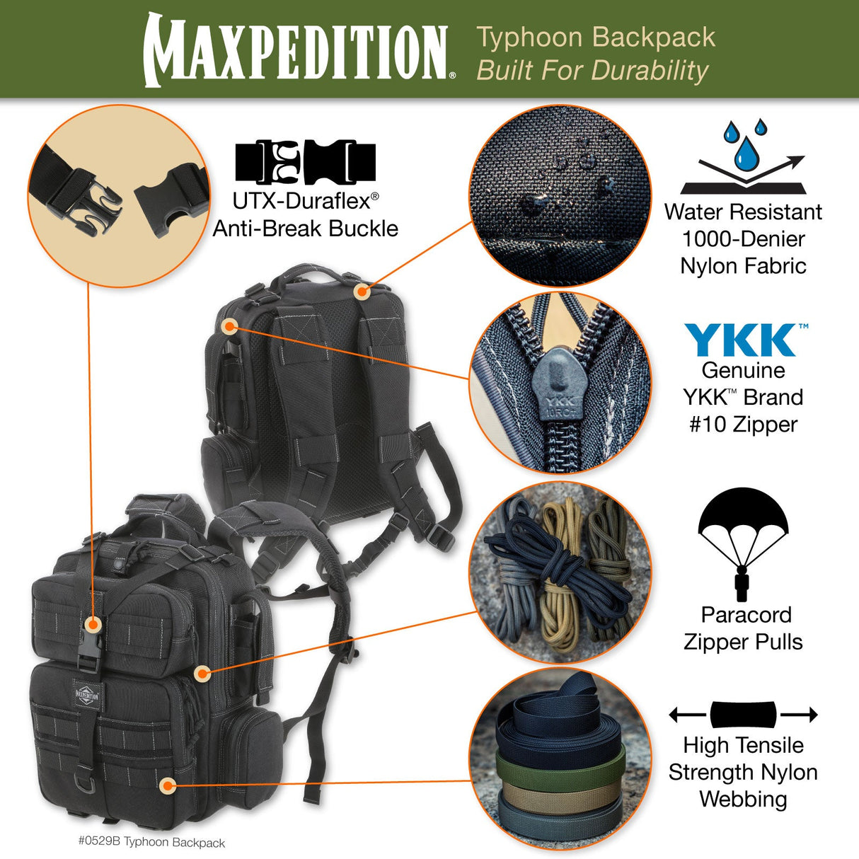 Maxpedition Typhoon Khaki Foliage Backpack 13L
