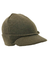 Kombat UK Peaked Beanie (WWII Style) - Olive Green