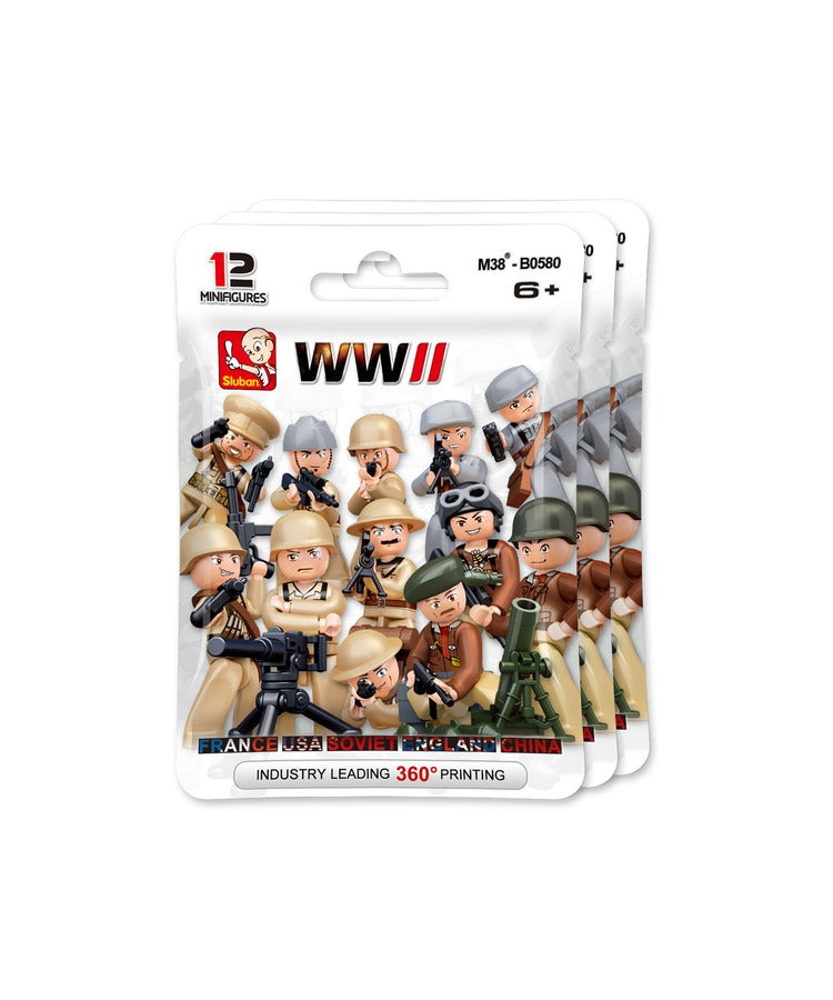 Kombat UK Sluban B0580 - WWII Mini Figures - box of 60