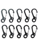 Kombat UK Paracord Carabiners Metal - 10 Pack - Black