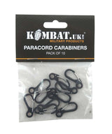 Kombat UK Paracord Carabiners Metal - 10 Pack - Black