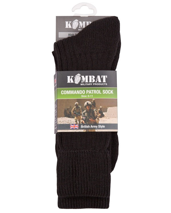 Kombat UK Patrol Socks (Size 6-11) - Black