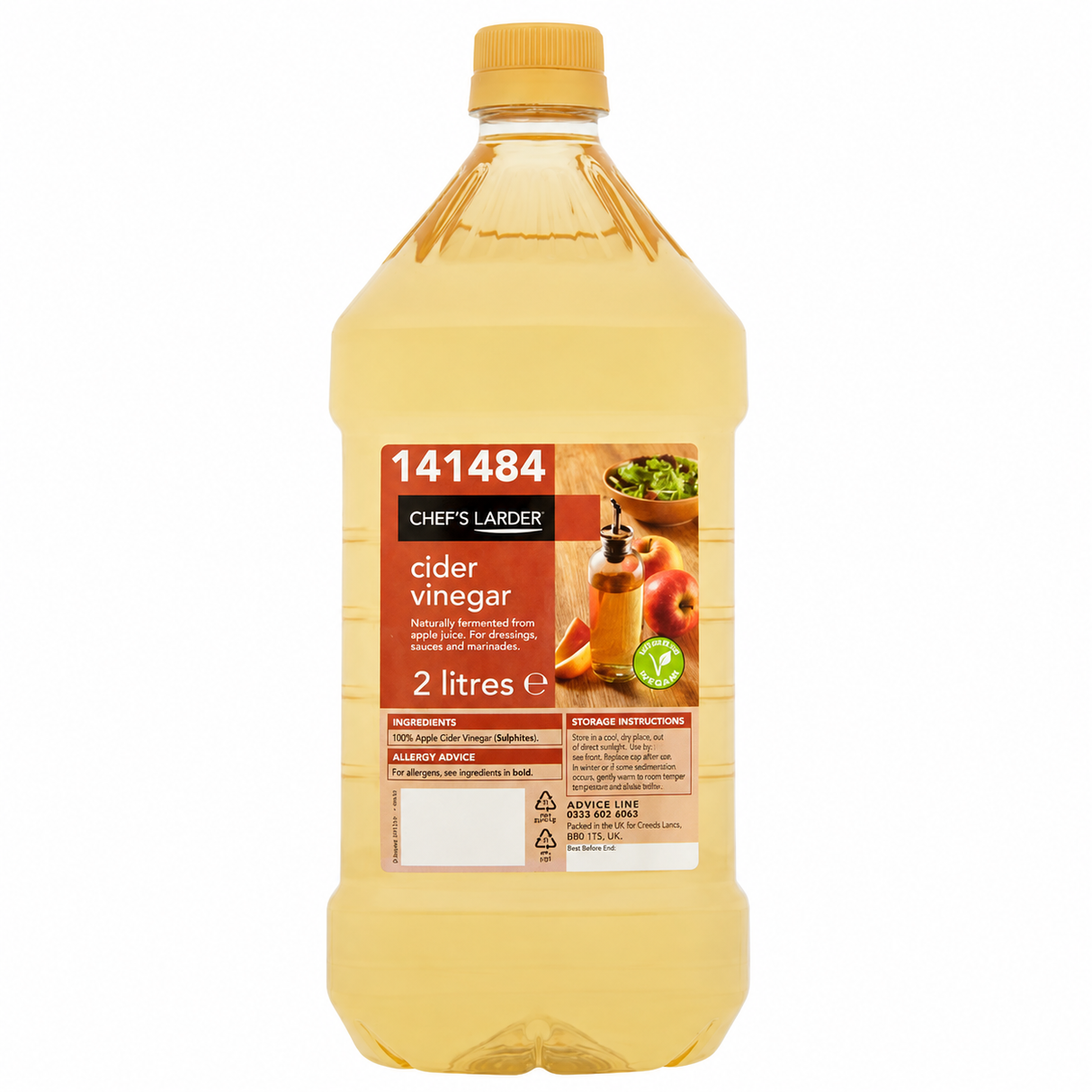 Chef's Larder Cider Vinegar 2 Litre - Bulk Food Ration Storage