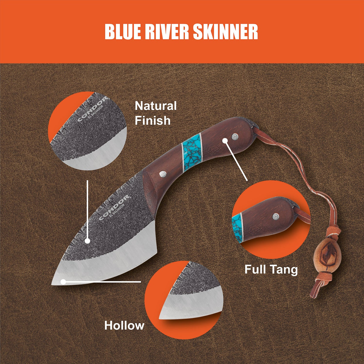 Condor Blue River Skinner Fixed Blade Knife