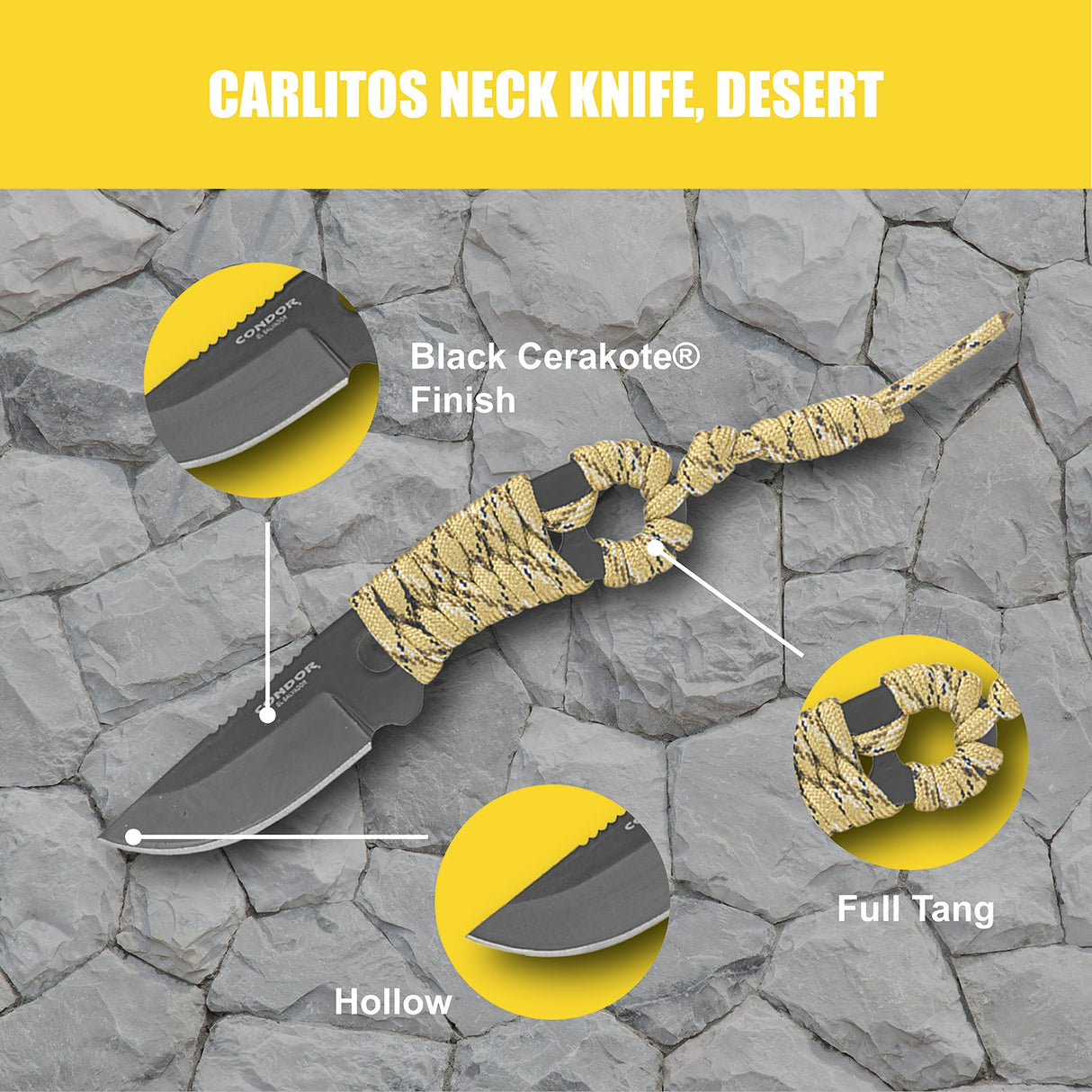 Condor Carlitos Fixed Blade Knife Desert